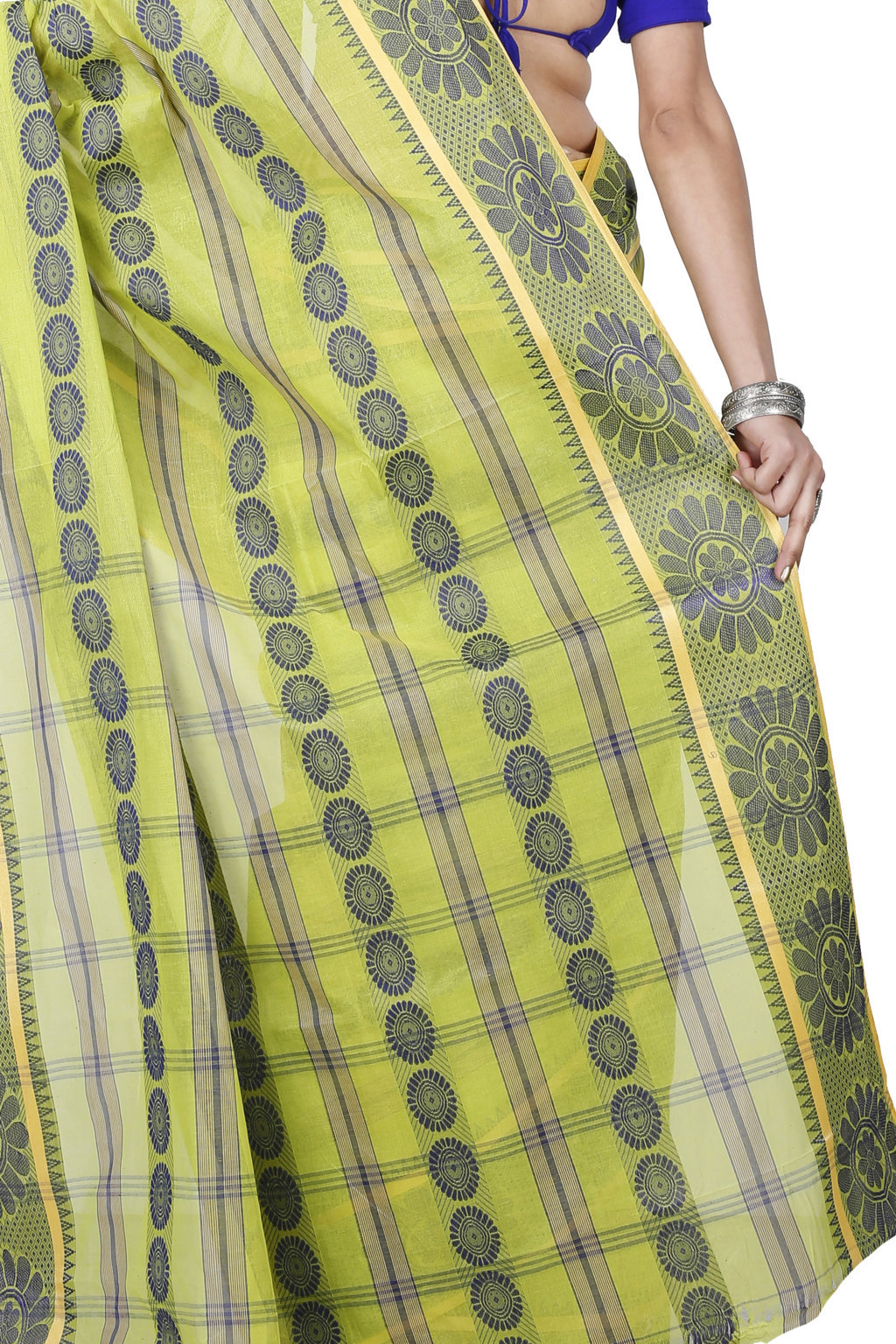 Green Pure Cotton Chakro_Tant Tant Saree (1049)
